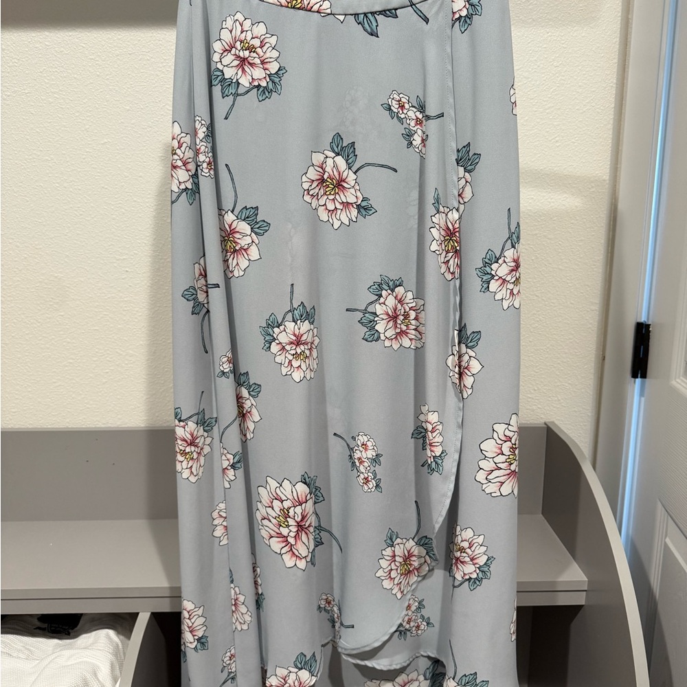J.O.A. Blue Pink Wrap Maxi Skirt Casual